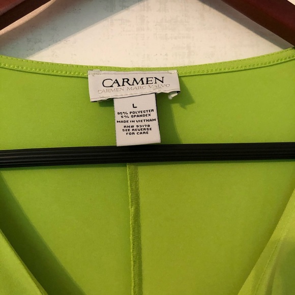 Carmen Marc Valvo Top Large Chartruese Neon - Picture 3 of 3